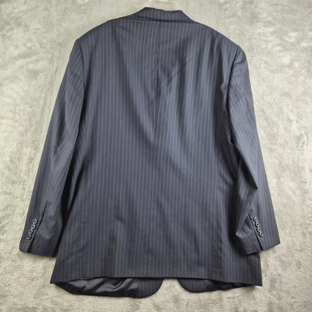 Kenneth Cole Blazer Jacket Mens Black Pinstripe 3 Buttons Sport Coat Made In USA